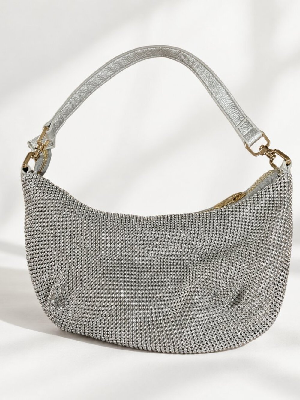Urban Outfitters Silver Rhinestone Hobo Shoulder Bag